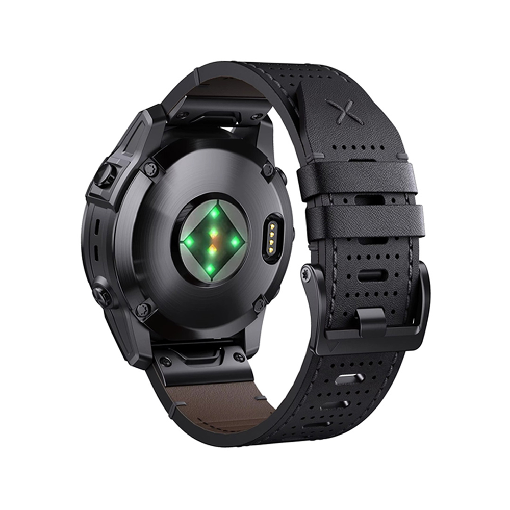 Bracelet Quick-Fit | 26mm (Cuir performance) - Noir