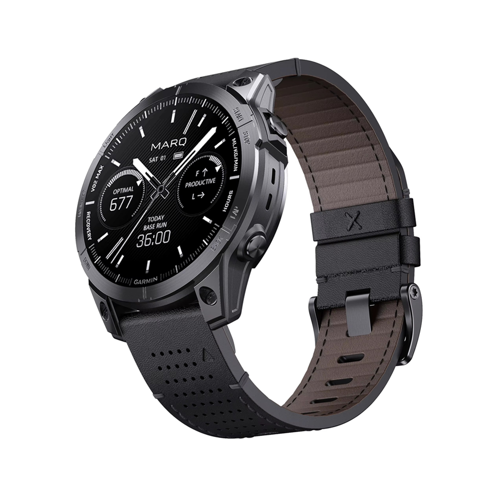 Bracelet Quick-Fit | 22mm (Cuir performance) - Noir