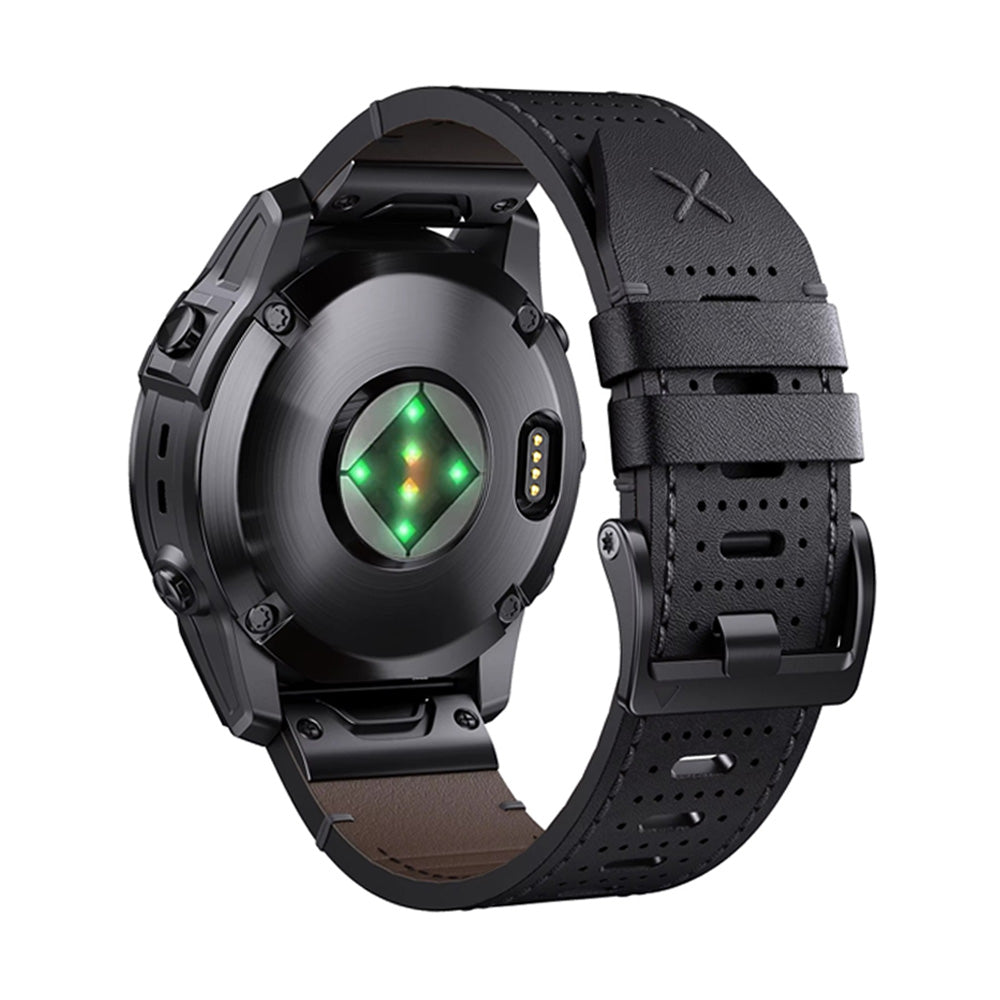 Bracelet Quick-Fit | 22mm (Cuir performance) - Noir