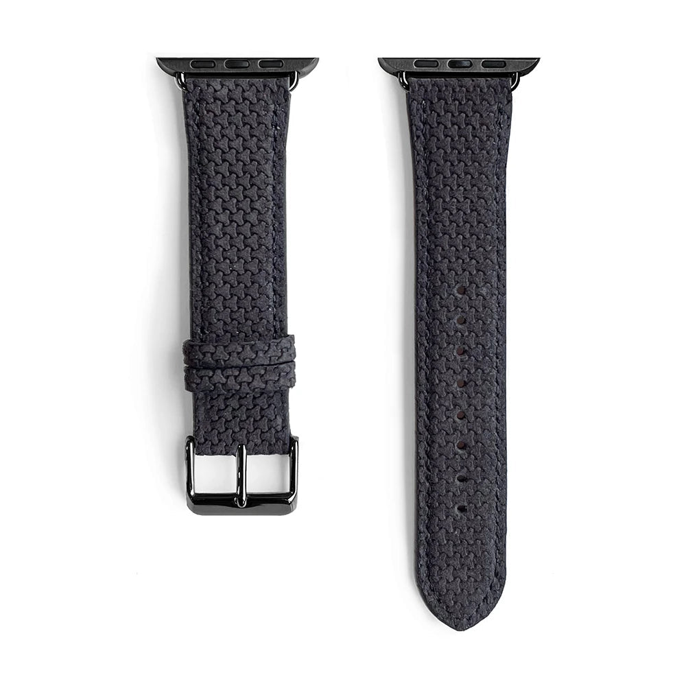 Le Graphite | Bracelet Cuir véritable texturé (effet fibre de carbone) - quickz - it