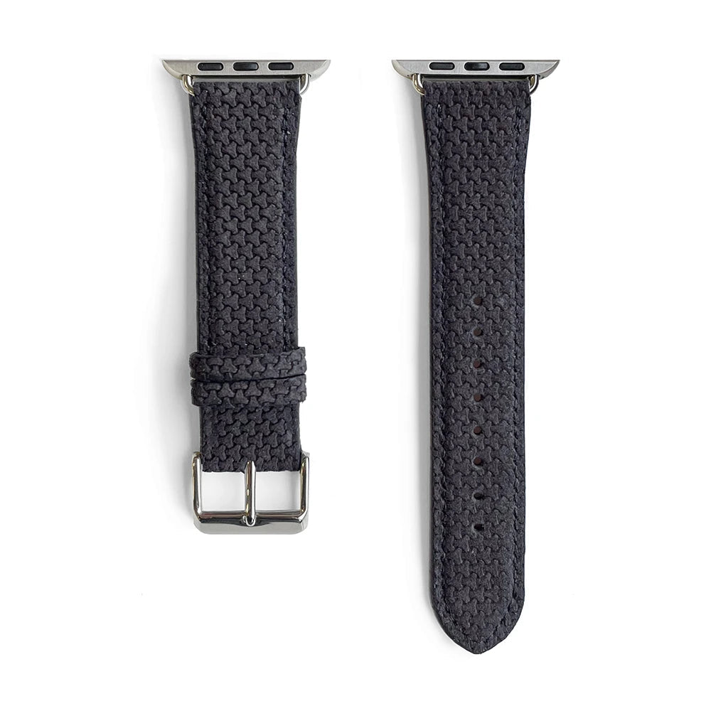 Le Graphite | Bracelet Cuir véritable texturé (effet fibre de carbone) - quickz - it